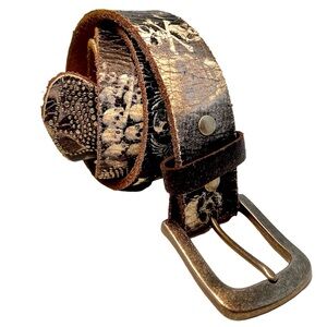 Rock ‘n’ roll skull and crossbones genuine leather belt
